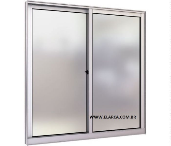 JANELA DE ALUMINIO BRANCA 2 FOLHAS 1,50x1,20 CORRER COM VIDRO LISO INCOLOR 3 MM